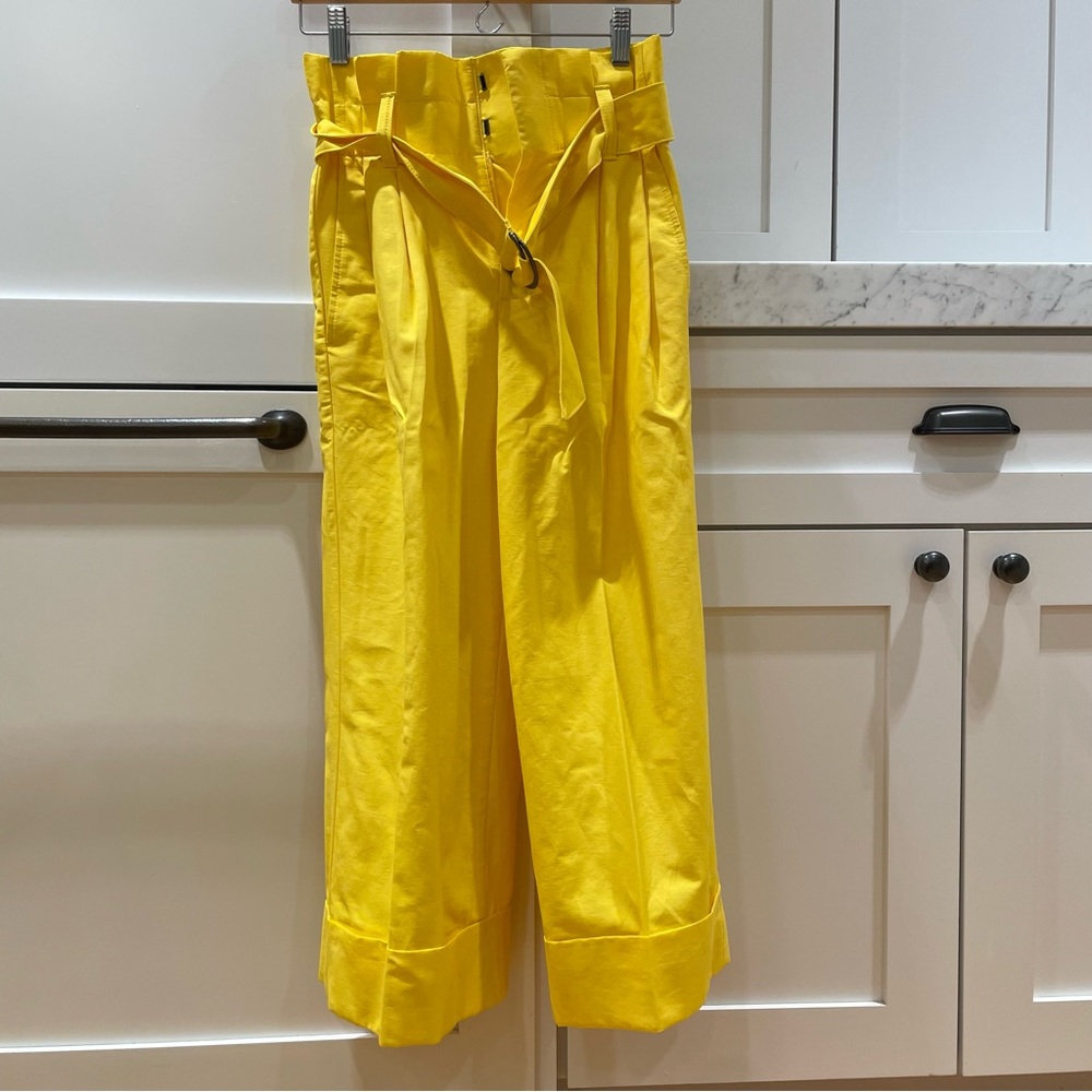 Yellow wide leg high waist pant